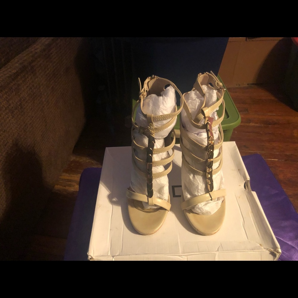 Tan open toe High heel